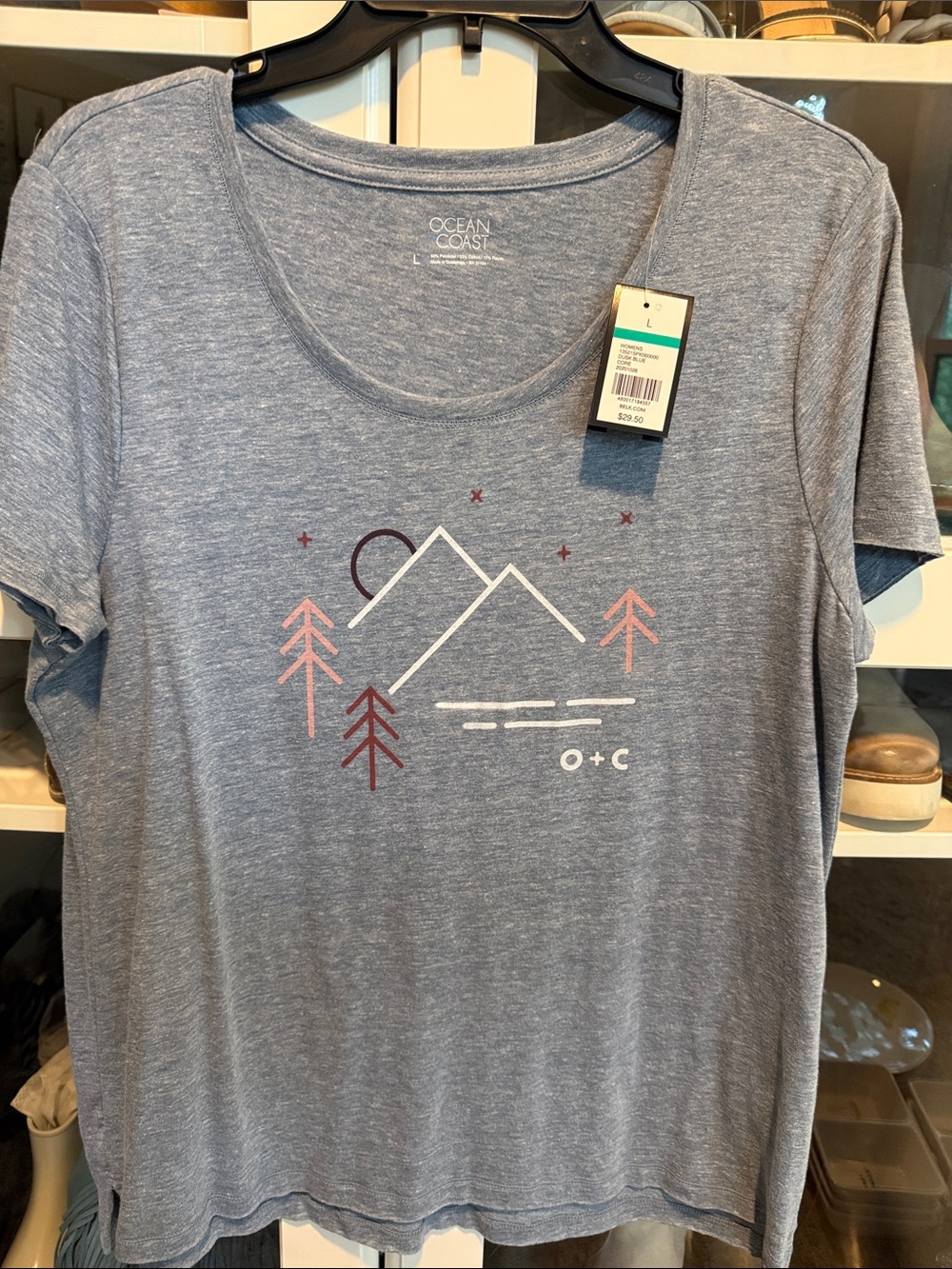 Ocean & Coast Heather Blue Graphic Tee - Mountain Design